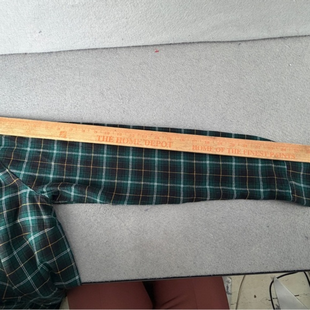 Old Navy The Classic Flannel‎ Shirt Women LT Navy Green Heritage Plaid Cabincore - Picture 7 of 12